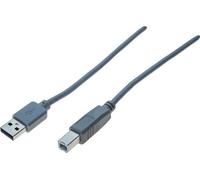 Cordon éco USB 2.0 type A /B gris - 0,6 m