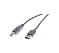 Cordon éco USB 2.0 type A /B gris - 5,0 m