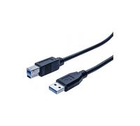 Cordon éco USB 3.0 type A / B noir - 2,0 m