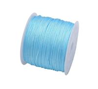 Cordon élastique for Bracelets, 20 rouleaux de cordon en Nylon, 50 Yards, 0.8mm, tressé Satin, fabrication bijoux, perles, couture, collier, artisanat(Light Blue)