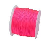 Cordon élastique for Bracelets, 20 rouleaux de cordon en Nylon, 50 Yards, 0.8mm, tressé Satin, fabrication bijoux, perles, couture, collier, artisanat(Fluorescent Pink)