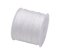 Cordon élastique for Bracelets, 20 rouleaux de cordon en Nylon, 50 Yards, 0.8mm, tressé Satin, fabrication bijoux, perles, couture, collier, artisanat(White)
