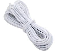 Cordon Élastique Rond Blanc 1,5mm x 5m - Fil Élastique Couture et Chapeau | épaisseur fine et discrète, souple, se coupe et se noue net, idéal masques, bandeaux, ourlets et travaux délicats