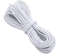 Cordon Élastique Rond Blanc 1mm x 5m - Fil Élastique Couture et Chapeau | épaisseur fine et discrète, souple, se coupe et se noue net, idéal masques, bandeaux, ourlets et travaux délicats