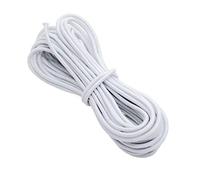 Cordon Élastique Rond Blanc 3mm x 10m - Fil Élastique Couture et Chapeau | forte épaisseur très résistante, se coupe et se noue net, idéal tendeur, serrage, réparations, camping et mobilier de jardin