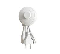 Tibelec Cordon électrique 3 m blanc avec interrupteur à pied, 250V 2A, fiche 2 pôles, garantie 5 ans