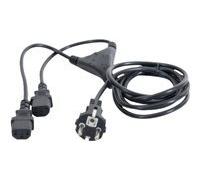 Cordon électrique en Y 1 x CEE7 droit / 2 x C13 - 2,1 m