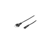 Goobay 97359 Câble de raccordement Euro / Câble secteur / Câble d'alimentation / 2 fils / (type C, CEE 7/16) sur prise d'appareil C7 / Noir / 0,5m