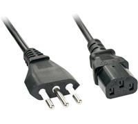 Cordon électrique LINDY alimentation [1x mâle italienne - 1x Secteur femelle C13] 2.00 m noir