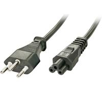 Cordon électrique LINDY alimentation [1x Mâle suisse - 1x Fiche femelle (forme de trèfle) C5] 2.00 m noir