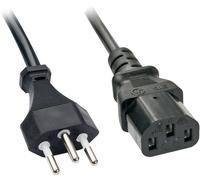 Cordon électrique LINDY alimentation [1x Mâle suisse - 1x Secteur femelle C13] 3.00 m noir
