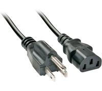 Cordon électrique LINDY alimentation [1x Prise mâle USA - 1x Secteur femelle C13] 2.00 m noir
