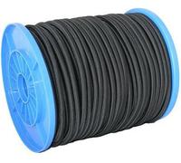 Cordon en caoutchouc Strend Pro R100, 6 mm, caoutchouc élastique noir, charge admissible 90 kg, L-90 m