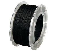 Cordon En Cire Av. Noyau Nylon, 0,6mm Ø, Noir, Bobine 10m, 1 Bobine