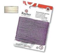 Cordon en coton 1mm, ciré - Blanc Blanc G