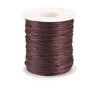 Cordon en coton ciré de 91,4 m x 1 mm pour fabrication de bijoux, perles, loisirs créatifs, couture, nœuds chinois, fabrication de bracelets, tressés (marron selle)