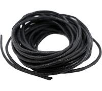 Cordon en coton ciré noir 2 mm - 10 mètres - Cordon pour collier, bracelet, perlage - Pour la fabrication de bijoux, macramé et projets de bricolage