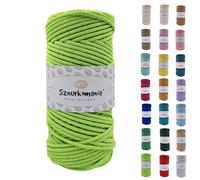 Cordon en Coton de 3 mm, 100 m, 46 Couleurs - Tressé pour Macramé, Fil de Qualité Supérieure (Citron Vert)