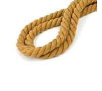 Cordon en coton naturel pour macramé - 8 mm - Fait à la main - 3 brins torsadés en coton pour suspension murale, emballage cadeau, bricolage et tricot (kaki, 10 m)