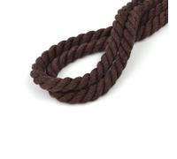 Cordon en coton naturel pour macramé - 8 mm - Fait à la main - 3 brins torsadés en coton pour suspension murale, emballage cadeau, loisirs créatifs et tricot (café, 50 m)