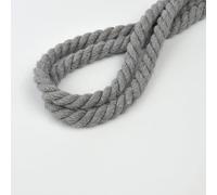 Cordon en coton naturel pour macramé coloré de 8 mm, fait à la main, 3 brins torsadés en coton pour suspension murale, emballage cadeau, loisirs créatifs et tricot (gris clair, 20 m)