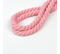 Cordon en coton naturel pour macramé coloré de 8 mm, fait à la main, 3 brins torsadés en coton pour suspension murale, emballage cadeau, loisirs créatifs (rose, 20 m)
