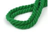 Cordon en coton naturel pour macramé coloré de 8 mm, fait à la main, 3 brins torsadés en coton pour suspension murale, emballage cadeau, loisirs créatifs (vert pré, 10 m)