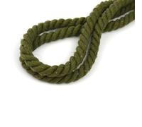 Cordon en coton naturel pour macramé coloré de 8 mm, fait à la main, 3 brins torsadés en coton pour suspension murale, emballage cadeau, loisirs créatifs et tricot (vert kaki, 10 m)