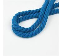 Cordon en coton naturel pour macramé coloré de 8 mm, fait à la main, 3 brins torsadés en coton pour suspension murale, emballage cadeau, loisirs créatifs (bleu ciel, 20 m)