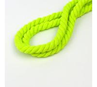 Cordon en coton naturel pour macramé coloré de 8 mm, fait à la main, 3 brins torsadés en coton pour suspension murale, emballage cadeau, loisirs créatifs et tricot (vert fluo, 100 m)