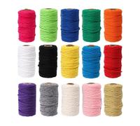 Cordon en coton pour macramé, Cordon en coton macramé multicolore, 2mm, 100 mètres, for suspension murale, cintres de plantes, artisanat(09 Coffee)