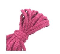 Cordon en coton pour macramé, Cotton Rope Twisted Cord Thread 6mm 5 yards for DIY Craft Decoration Lanyard Multicolor(Rose Red)