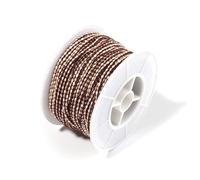 Cordon en Coton torsadé à Quatre brins de 2 mm, Rouleau de 25 mètres, Fil à Coudre for macramé, Loisirs créatifs, Accessoires vestimentaires et décorations(Brown White)