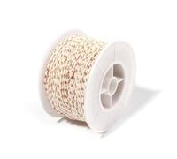Cordon en Coton torsadé à Quatre brins de 2 mm, Rouleau de 25 mètres, Fil à Coudre for macramé, Loisirs créatifs, Accessoires vestimentaires et décorations(Beige)