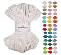 Cordon en coton tressé 3 mm 100 m, 46 couleurs, cordon pour crochet, cordon pour macramé, fil pour macramé, fil de qualité supérieure, corde pour macramé, Sznurkomania (Blanc)