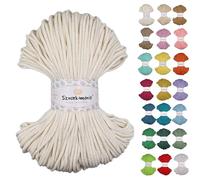 Cordon en Coton tressé - 3 mm - 100 m - 46 Couleurs - pour macramé - Fil de qualité supérieure - Corde macramé - Sznurkomania (écru)