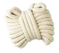 Cordon en coton tressé, 5 m, 8 mm, blanc brut, 5 m