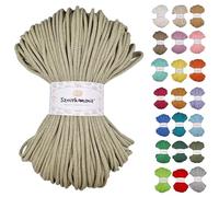 Cordon en coton tressé 5 mm 100 m 46 couleurs - Cordon pour macramé - Fil de qualité supérieure - Sznurkomania (olive clair)