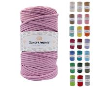 Cordon en coton tressé 5 mm 100 m 46 couleurs - Cordon pour macramé - Fil de qualité supérieure - Sznurkomania (rose sale)