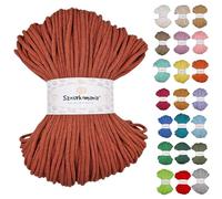 Cordon en coton tressé 5 mm 100 m 46 couleurs - Cordon pour macramé - Fil de qualité supérieure - Sznurkomania (brique)