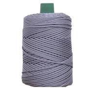 Cordon en Coton, Twisted Woven Cotton Cord 4mm x 100m Deep Grey for Crochet Knitting DIY