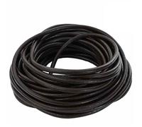 Cordon en cuir marron foncé - vidaXL - Ø4 mm x 10 m - Résistant à l'eau - Texture lisse