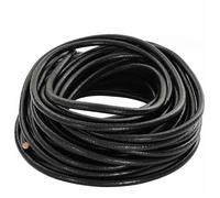 Cordon en cuir noir - vidaXL - Ø5 mm - 10 m - Résistant à l'eau - Texture lisse - Utilisation intérieure et extérieure