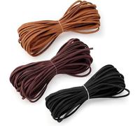 Cordon en cuir suédé pour la fabrication de bijoux, 10, 9 mètres, cordon en cuir multicolore, kit de en daim pour bracelets, colliers et projets d'artisanat, 3 couleurs
