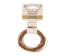 Cordon en cuir The Beadsmith - Naturel - Bobine de 0,5 mm - 5 yards/1,52 mètre - Lanière en cuir indien idéale pour tresser des colliers de perle