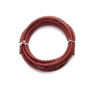 Cordon en Cuir tressé de 2 m diamètre, Corde Ronde Fil for la Fabrication Bijoux, Colliers et Bracelets à Faire soi-même(Red,3.0mm)