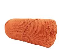Cordon en fil de pelote coton 3 mm, 200 g 160 m environ fil macramé pour sacs, paniers, sous-plats, crochet et bricolage différentes couleurs (orange)