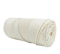 Cordon en fil de pelote coton 3 mm, 200 g 160 m environ fil macramé pour sacs, paniers, sous-plats, crochet et bricolage différentes couleurs (blanc)