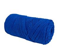 Cordon en fil de pelote coton 3 mm, 200 g 160 m environ fil macramé pour sacs, paniers, sous-plats, crochet et bricolage différentes couleurs (bleuet)