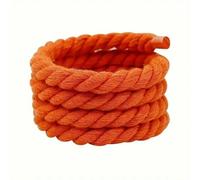 Cordon en macramé torsadé, corde coton tressé à trois brins, 8mm x 160cm, multicolore, bricolage de chaussures, artisanat(Orange)